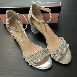 Nina women’s Silver block Heel